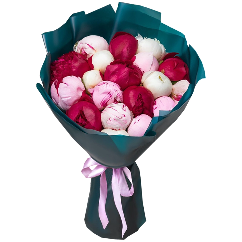 Букет из 19 пионов микс
