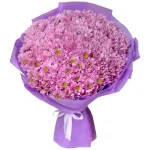 Букет из 35 ромашковых розовых хризантем